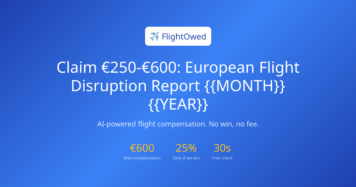 Claim €250-€600: European Flight Disruption Report {{MONTH}} {{YEAR ...