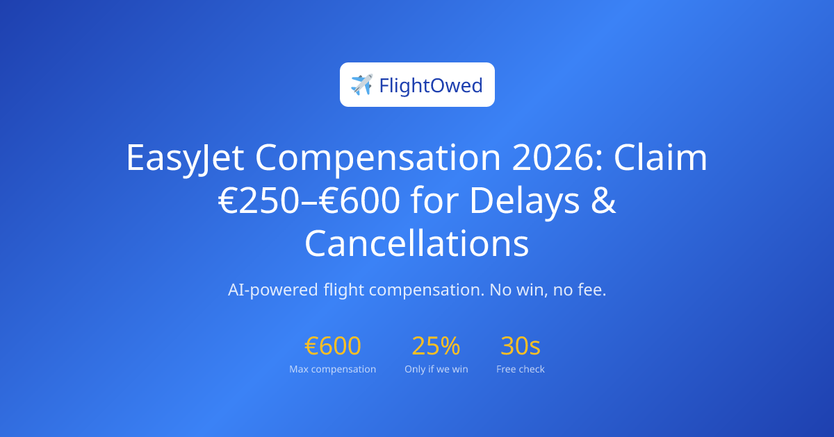 EasyJet Compensation 2026: Claim €250–€600 for Delays & Cancellations ...
